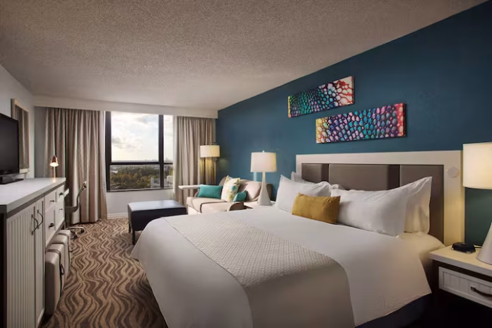 Habitación de hotel Wyndham.